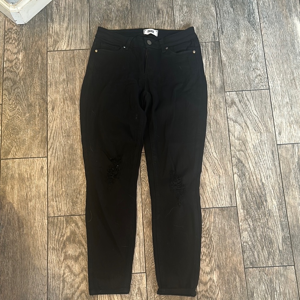 PAIGE Black Skinny High Waist Jeans